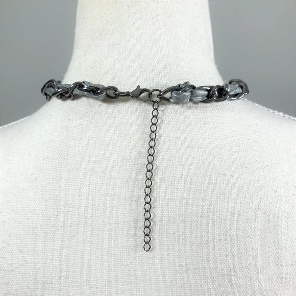 Choker Necklace Earring Set Gunmetal - Picture 5 of 8